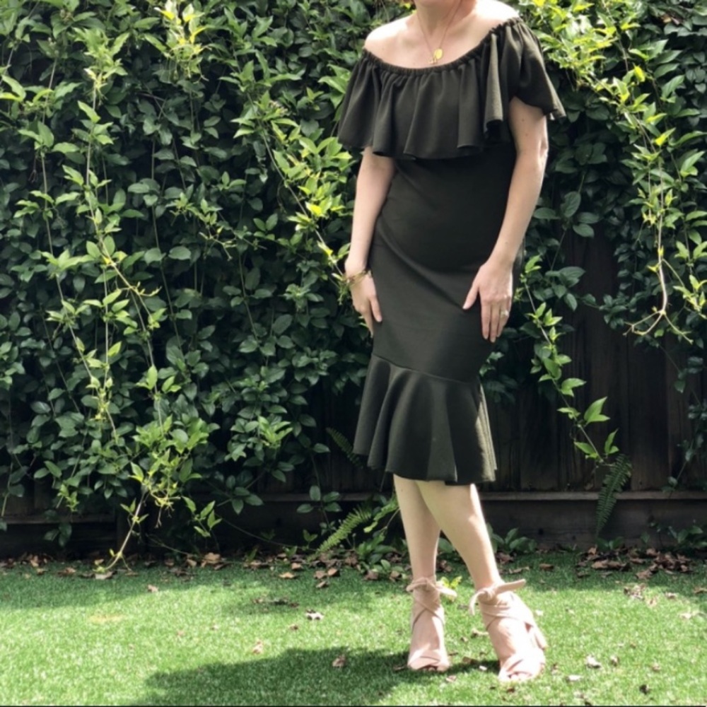 LuLaRoe black Off-Shoulder Midi Dress